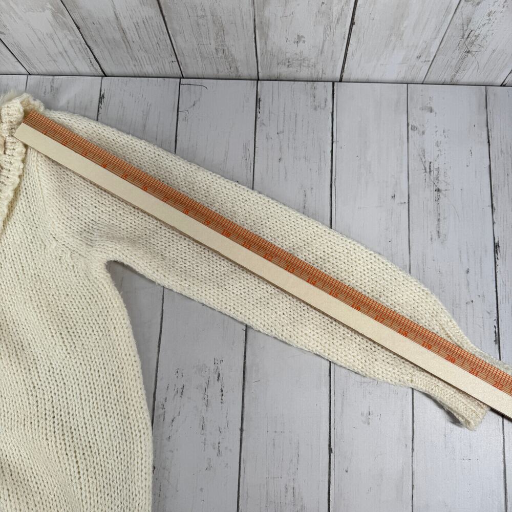 VTG Currants Cream Decorative Ribbon Collar Chunky Knit Sweater Korea Size Small - Picture 13 of 15